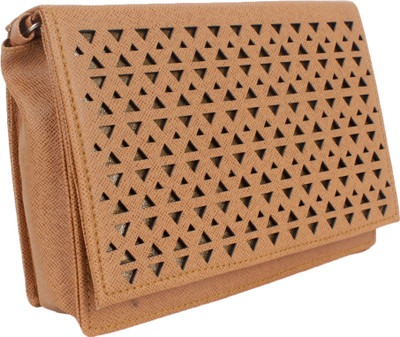 AANIA HAUTE Women Casual Tan Leatherette, PU, Cotton Sling Bag