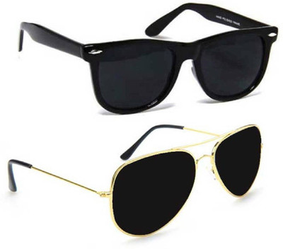Stopnbuy Wayfarer, Aviator Sunglasses(Black
