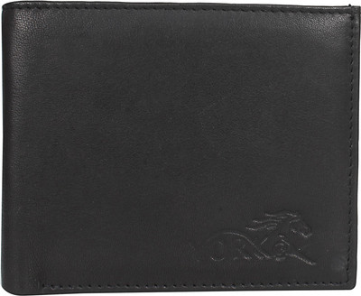 York U.S. Men Black Genuine Leather Wallet(10 Card Slots)