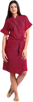 seemee Maroon Size Bath Robe(Bath Robe, For: Women, Maroon
