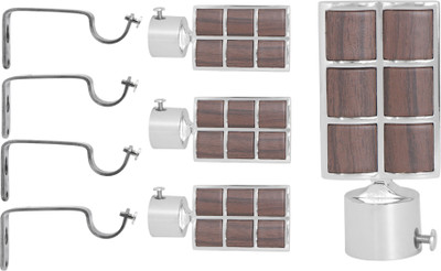 S Decor Brown, Silver Curtain Knobs