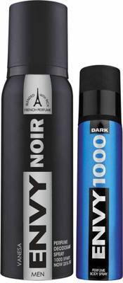 Envy Noir Deo 120 Ml & Dark Spray Nano 40 Ml Deodorant Spray - For Men(160 ml, Pack of 2)
Envy Noir Deo 120 Ml & Dark Spray Nano 40 Ml Deodorant Spray - For Men(160 ml, Pack of 2)