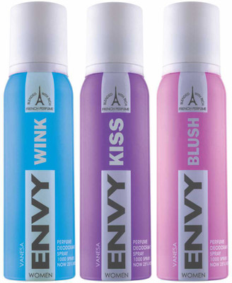 Envy Wink, Kiss & Blush Deo Combo (Pack of 3) Body Spray Body Spray - For Women(360 ml, Pack of 3)
Envy Wink, Kiss & Blush Deo Combo (Pack of 3) Body Spray Body Spray - For Women(360 ml, Pack of 3)