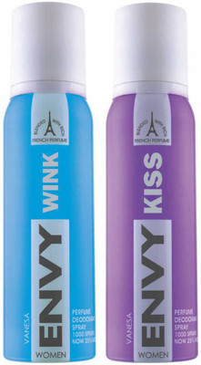 Envy Wink & Kiss Deo Combo (Pack of 2) Body Spray Body Spray - For Women(240 ml, Pack of 2)
Envy Wink & Kiss Deo Combo (Pack of 2) Body Spray Body Spray - For Women(240 ml, Pack of 2)