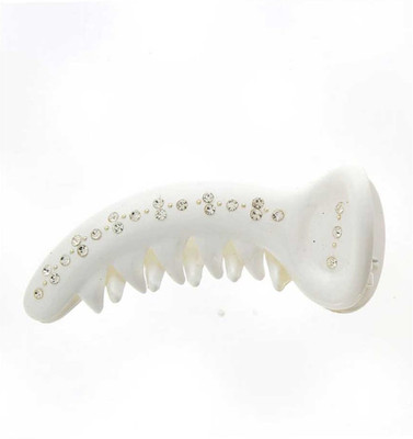 Anuradha Art Jewellery BN-461 Banana Clip(White)