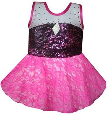 All About Pink Girls Midi/Knee Length Party Dress(Pink, Sleeveless