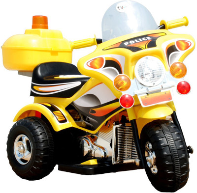 Toyhouse 6v Police Rechargeable Bike Battery Operated Ride On(Yellow)