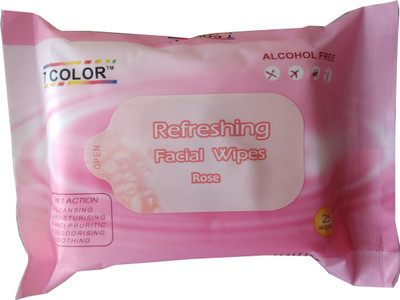 7 Color Refreshing Rose facial Wipes