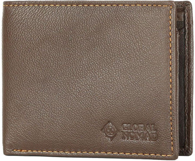 Global Nomad Men Brown Genuine Leather Wallet(6 Card Slots)