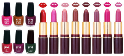 Nive NIVE 6 Vibrant Color NAIL POLISH + 8 Rich Color QUNEX LIPSTICK COMBO(Set of 14)
Nive NIVE 6 Vibrant Color NAIL POLISH + 8 Rich Color QUNEX LIPSTICK COMBO(Set of 14)