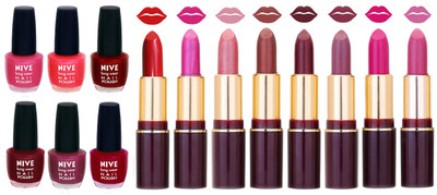 Nive NIVE 6 Vibrant Color NAIL POLISH + 8 Rich Color QUNEX LIPSTICK COMBO(Set of 14)
Nive NIVE 6 Vibrant Color NAIL POLISH + 8 Rich Color QUNEX LIPSTICK COMBO(Set of 14)