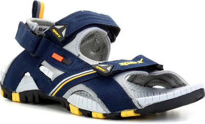 Sparx Men Navy Blue Yellow Sports Sandals
