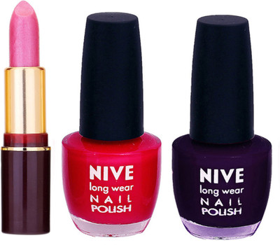 Nive NIVE NAIL POLISH + LIPSTICK COMBO(Set of 3)