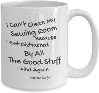 Stonic Sewing_hot_Coffee Ceramic Mug(350 ml), White