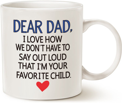 Stonic Dad_hot_Coffee Ceramic Mug(350 ml), White