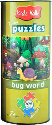 Kidz Valle Kidz Valle Tiling Puzzles Bugworld 100 Pieces ( Jigsaw puzzles , Puzzles for Kids, Floor Puzzles )(100 Pieces)
