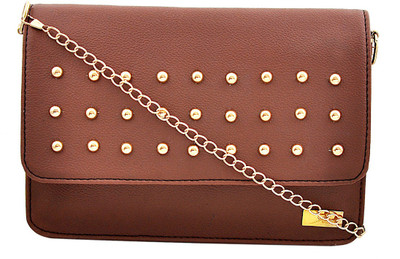 Yelloe Women Tan PU Sling Bag