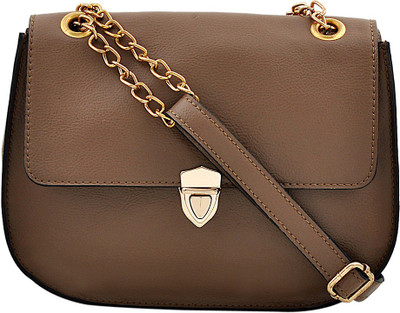 Yelloe Women Brown PU Sling Bag