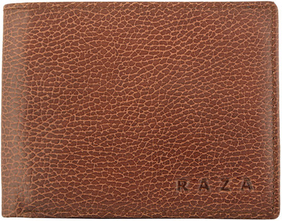 RAZA Men Tan Genuine Leather Wallet(5 Card Slots)