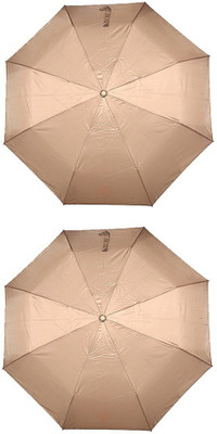 Bizarro.in 3 Fold Set of 2 Plain Office Men::Women_22 Umbrella(Beige, Beige)