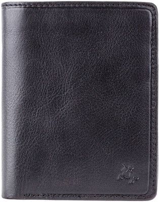 Visconti Men Black Genuine Leather Wallet(8 Card Slots)