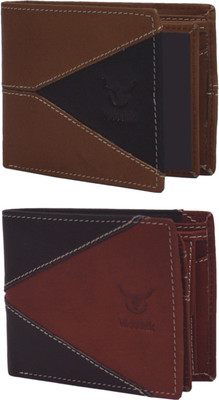 Hidelink Men Brown Genuine Leather Wallet