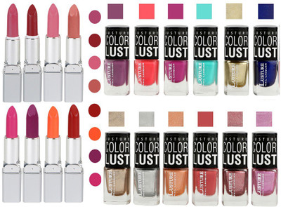 Ramble Lipstick and Nail polish Neon Shades Gift Pack set combo 0003(Set of 20)