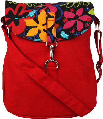 Vivinkaa Women Casual Red Canvas Sling Bag