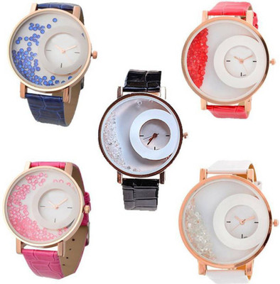 Shivam Retail SR_05 Stylish Colour Full Wrangler Diamonds Watch - For Girls