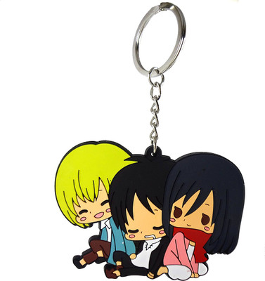 ComicSense Eren, Mikasa, Armin Double Sided Rubber Key Chain