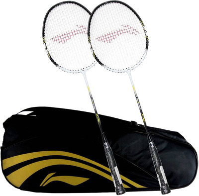 Li-Ning Smash XP 808 (Set of 2) Badminton Racquets + ABDJ118 Kitbag Black Badminton Kit