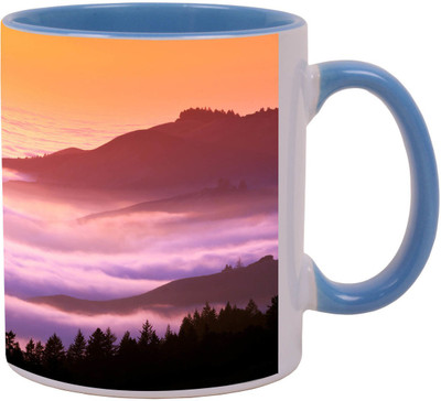 Arkist foggy hills Ceramic Mug(340 ml), Multicolor