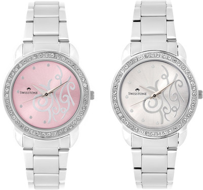 SWISSTONE CMB-201-PNK-SLV Watch - For Women