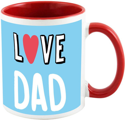 AllUPrints Love You Dad Red Ceramic Mug(325 ml)