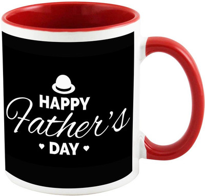 AllUPrints Father's Day Gift Red Ceramic Mug(325 ml)