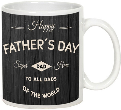 AllUPrints Dad My Super Hero White Ceramic Mug(325 ml)