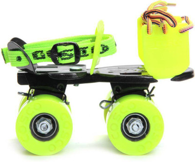 Cosco Zoomer Jr. (16.5 - 19.5 cm) Age Group (3 - 6 Years) Quad Roller Skates - Size 8 - 11 UK(Yellow, Pink, Blue, Orange)