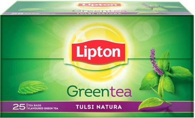 Lipton Tulsi Natura Green Tea Bags(25 Bags, Box)