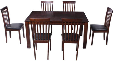 Woodness Solid Wood 6 Seater Dining Set(Finish Color - Wenge)