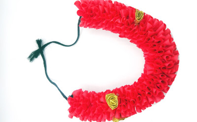 Margam Artificial Gajra Flowers Bun Hair Band(Orange)
