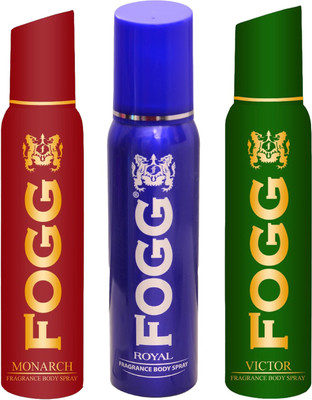 Fogg FOGG ROYAL DEODORANT + FOGG VICTOR DEODORANT + FOGG MONARCH DEODORANT Body Spray - For Men & Women(120 ml, Pack of 3)
Fogg FOGG ROYAL DEODORANT + FOGG VICTOR DEODORANT + FOGG MONARCH DEODORANT Body Spray - For Men & Women(120 ml, Pack of 3)
