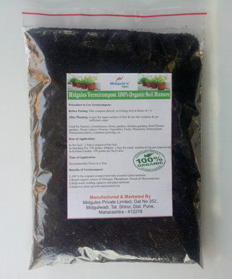 Midgules Vermicompost – 100% Organic Soil Manure f Soil Manure(400 g Powder)