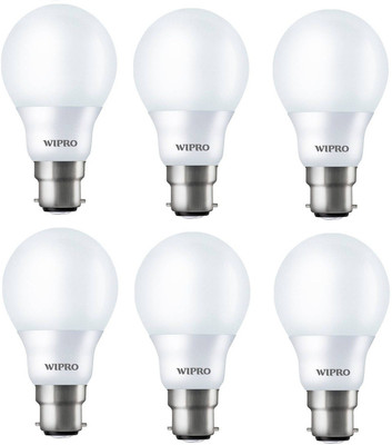 Wipro 3 W Standard B22 LED Bulb(Yellow, Pack of 6)