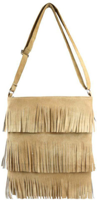 V Fashion Girls Casual Beige PU Sling Bag