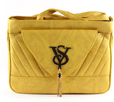 Ramposh Women Evening/Party Yellow Rexine Sling Bag