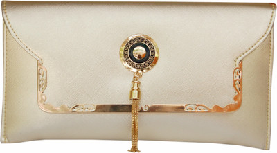 SV Creations Casual Gold Clutch