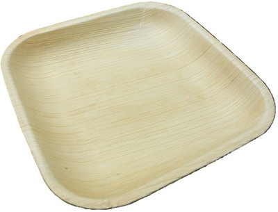 Ezee Ezee Eco Friendly Areca Leaf Square Plate 9" 10 pcs Dinner Plates