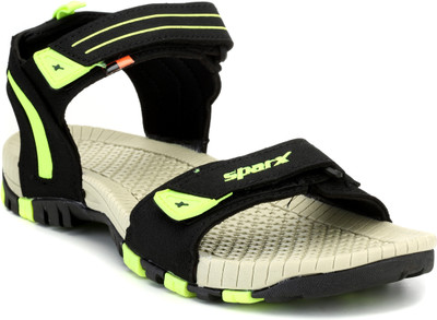 Sparx Men Black Flourscent Green Sandals