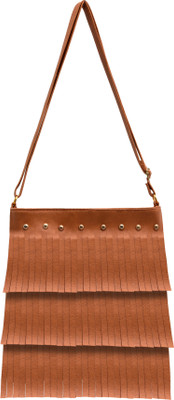 tap fashion Women Casual Brown PU Sling Bag