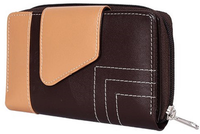 Whiteflower Women Formal Tan Artificial Leather Wallet(7 Card Slots)
